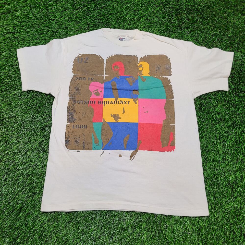 Vintage 92 U2 Zoo TV T-Shirt Mens M Single Stitch USA Made 90s